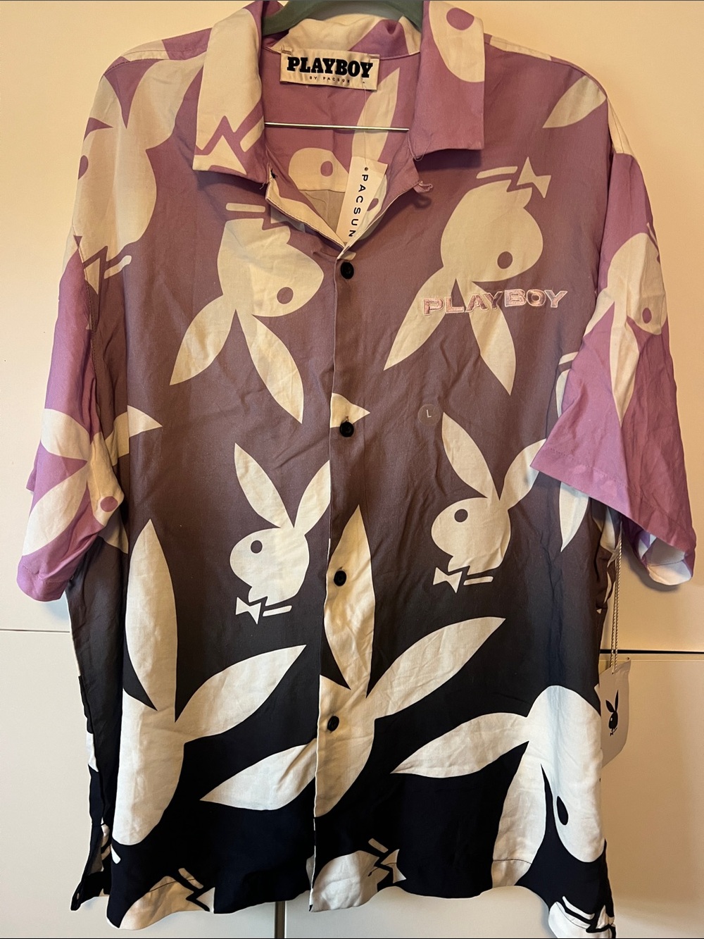 PLAYBOY by Pacsun Purple and White Gradient Button-Down Shirt NWT